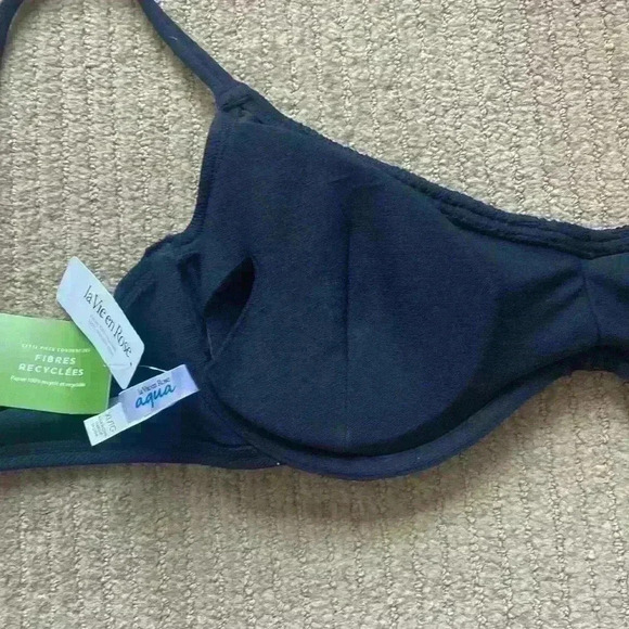 La Vie En Rose Bikini Top, Black size XL. - Picture 5 of 7